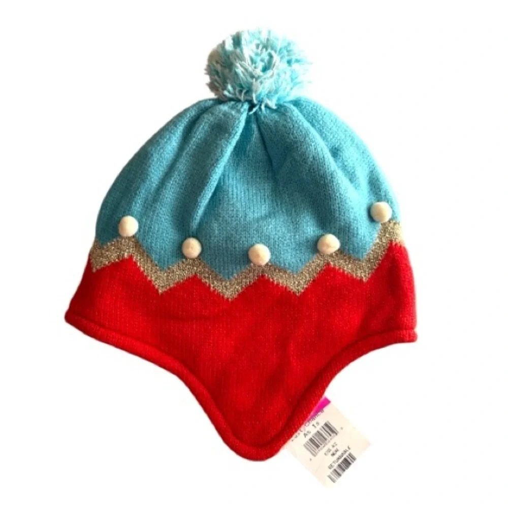 Boden winter knit hat with a pom-pom. Size XS